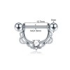 Piercing Mamilo Trabalhado Zircônia Cúbica Central Aço Cirúrgico 316L